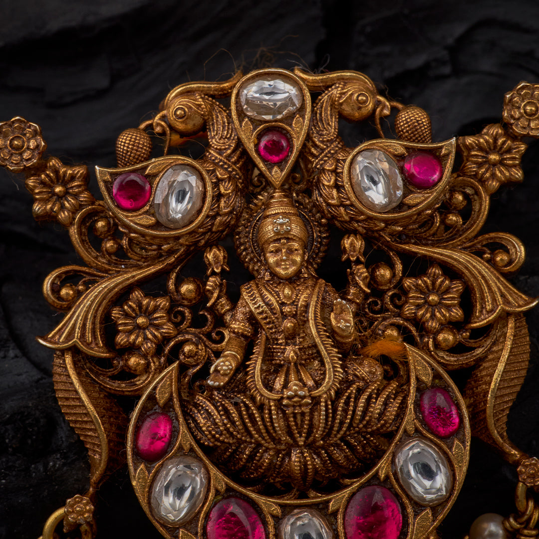 LAKSHMI KUNDAN HALF MOON PENDANT