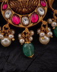 LAKSHMI KUNDAN HALF MOON PENDANT