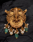 LAKSHMI KUNDAN HALF MOON PENDANT