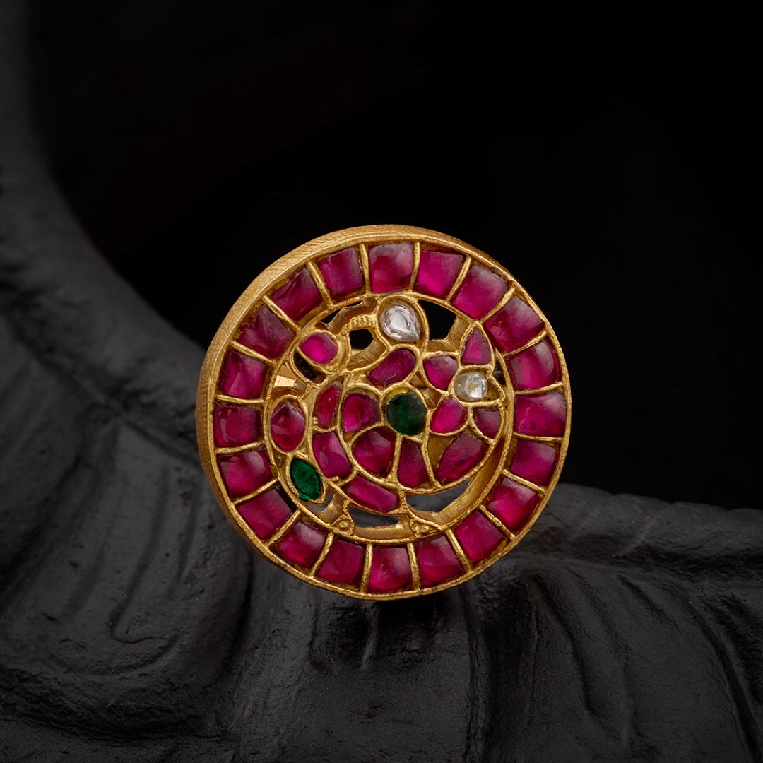RAJWADA RUBY KUNDAN RING