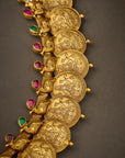 ANTIQUE RUBY EMERALD LAKSHMI NECKLACE