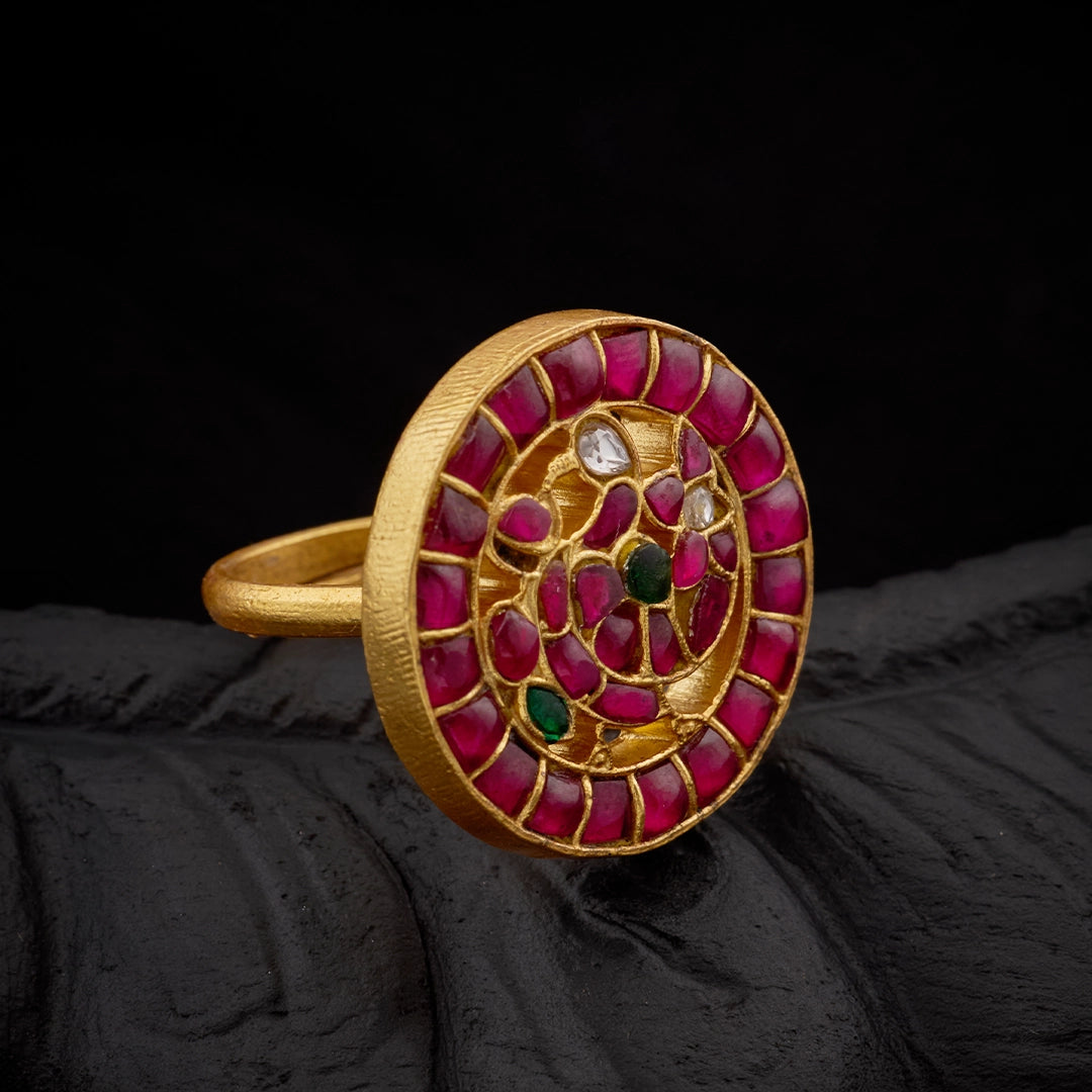 RAJWADA RUBY KUNDAN RING