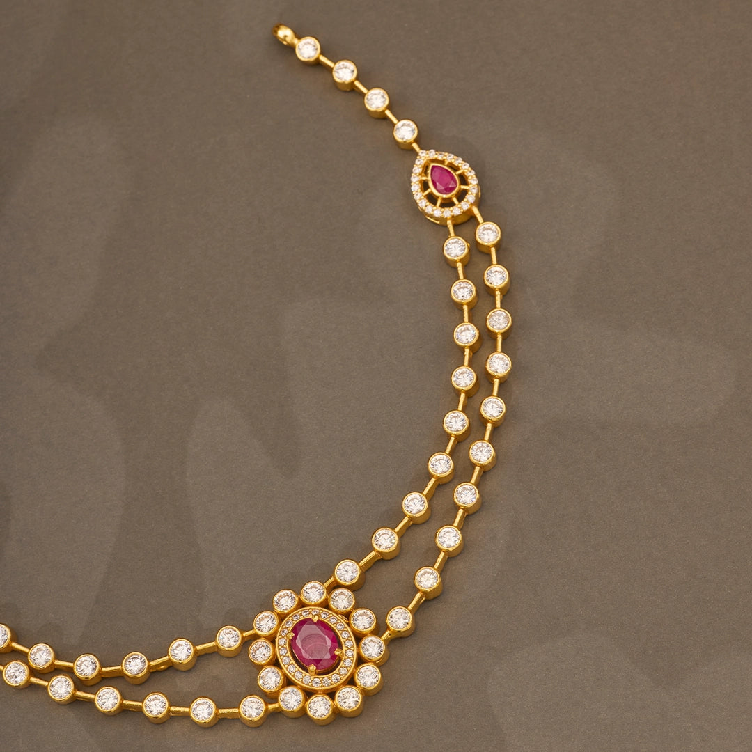 RUBY WHITE STONE NECKLACE