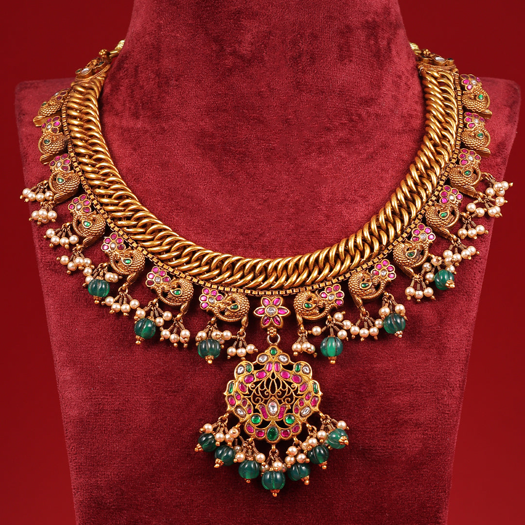 SPIRAL KUNDAN NECKLACE