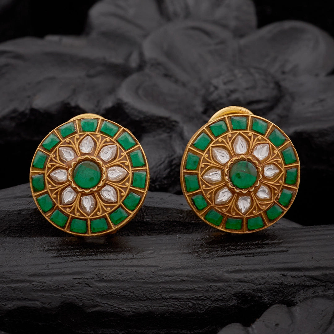 ROYAL ANTIQUE EMERALD STUDS