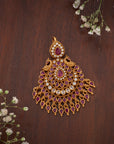 RED STONE PEACOCK PENDANT