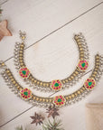 ROYAL GOLD-TONE KUNDAN ANKLET