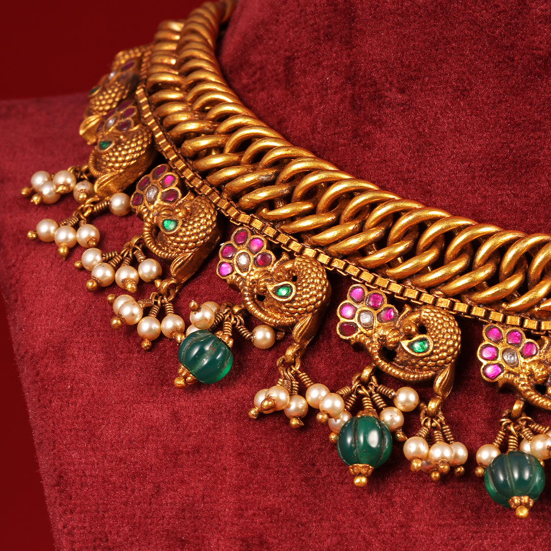 SPIRAL KUNDAN NECKLACE
