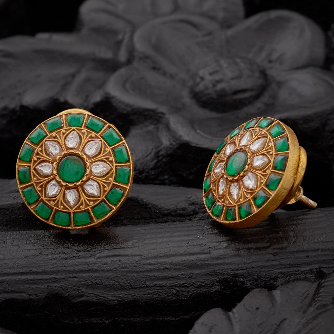 ROYAL ANTIQUE EMERALD STUDS