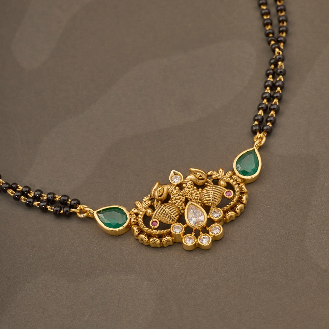 TRADITIONAL PEACOCK PENDANT MANGALSUTRA