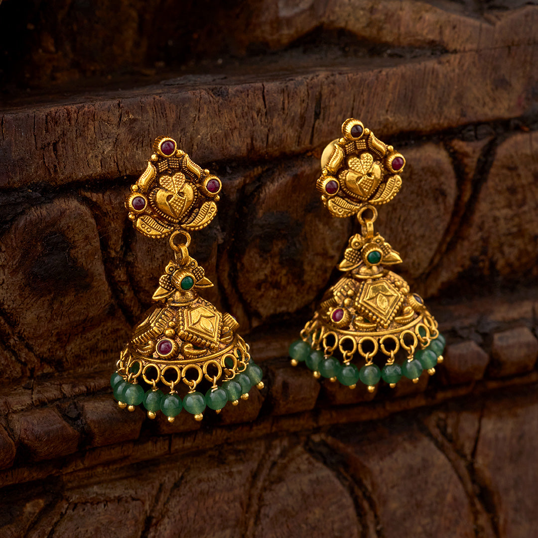 MAJESTIC EMERALD DROP JHUMKA