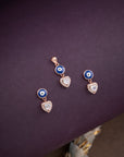 EVIL EYE HEART PENDANT SET
