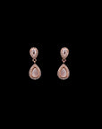 SILVER ROSE GOLD EARRING WITH NCKCHAIN