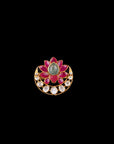 SILVER KUNDAN FLORAL RING