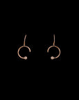 SILVER ROSE GOLD HALF MOON  EARRINGS WITH NECK CHAIN