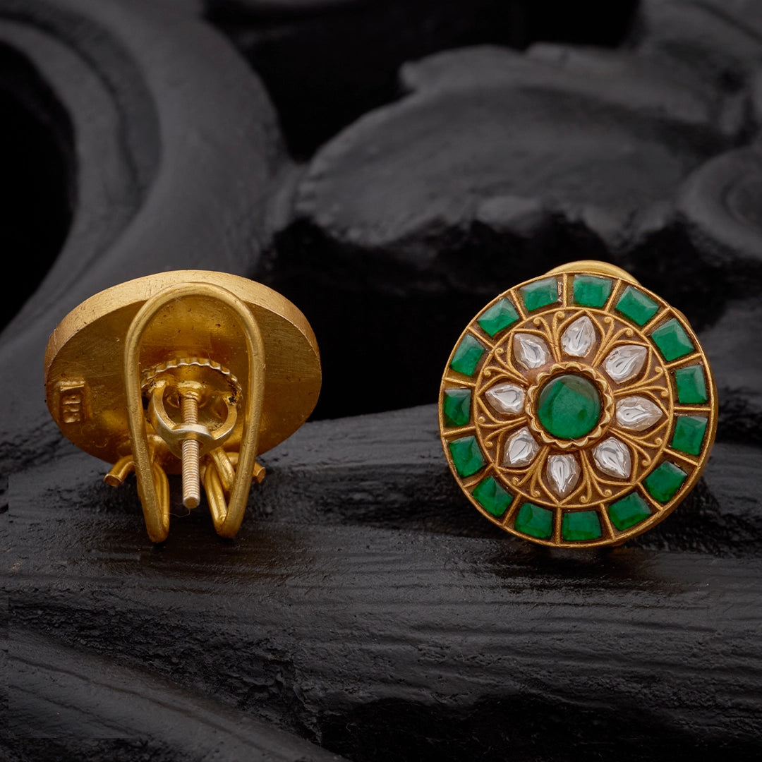 ROYAL ANTIQUE EMERALD STUDS