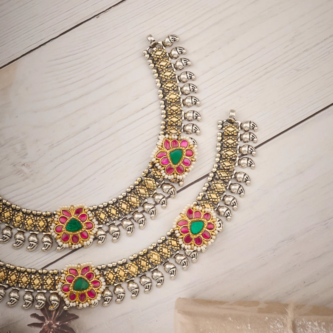 ROYAL GOLD-TONE KUNDAN ANKLET