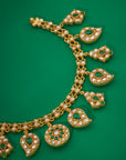 RED AND GREEN KUNDAN MANGO NECKLACE