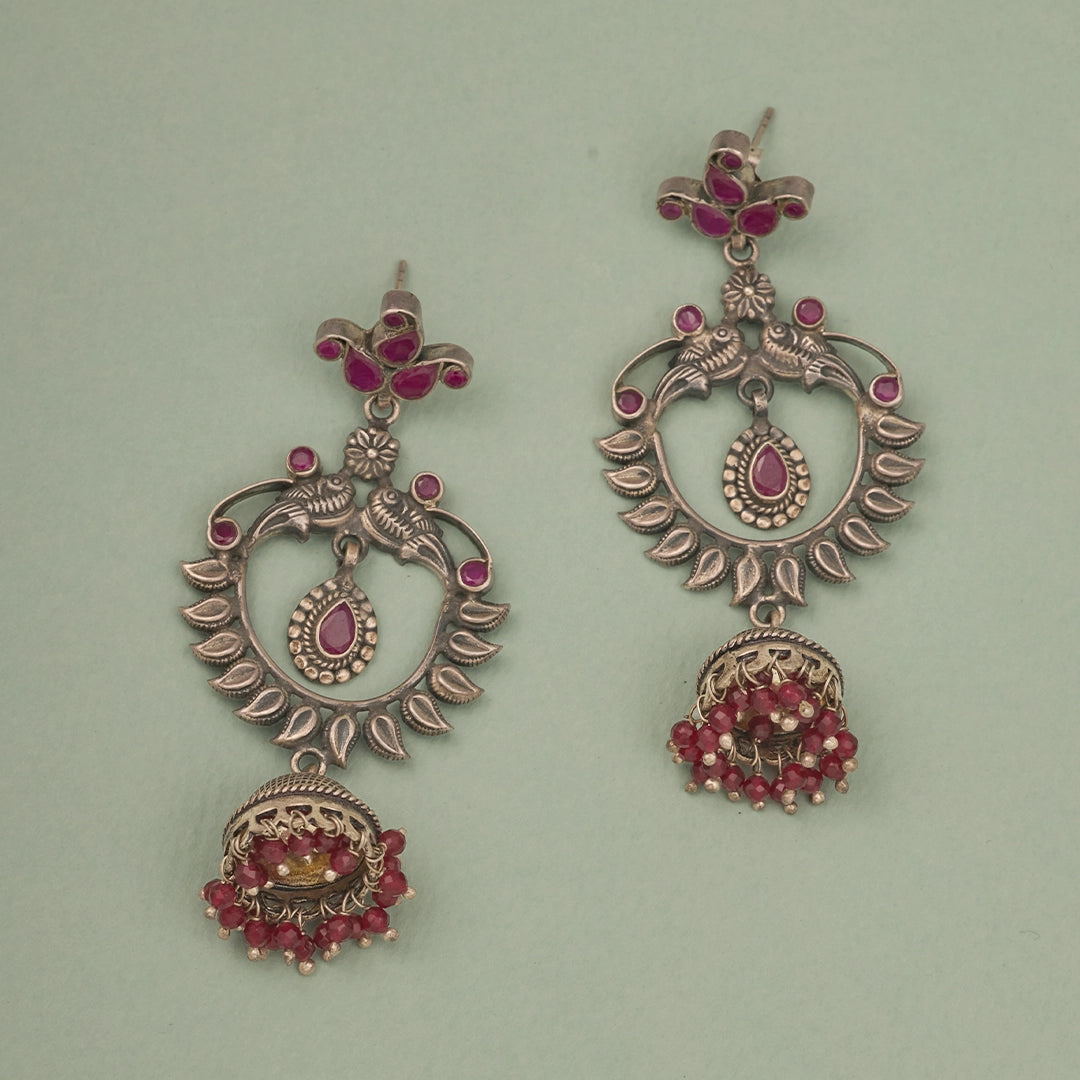TRADITIONAL RUBY BEAD JHUMKAS