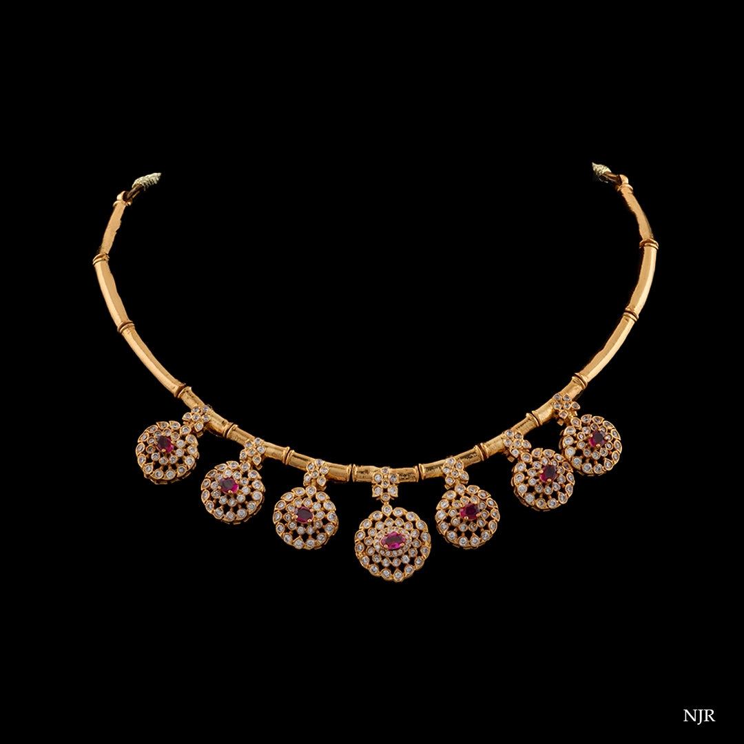RUBY BLOOM CZ NECKLACE