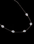 SILVER EVIL EYE NECK CHAIN