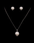 SILVER PEARL EARRING WITH CHAIN