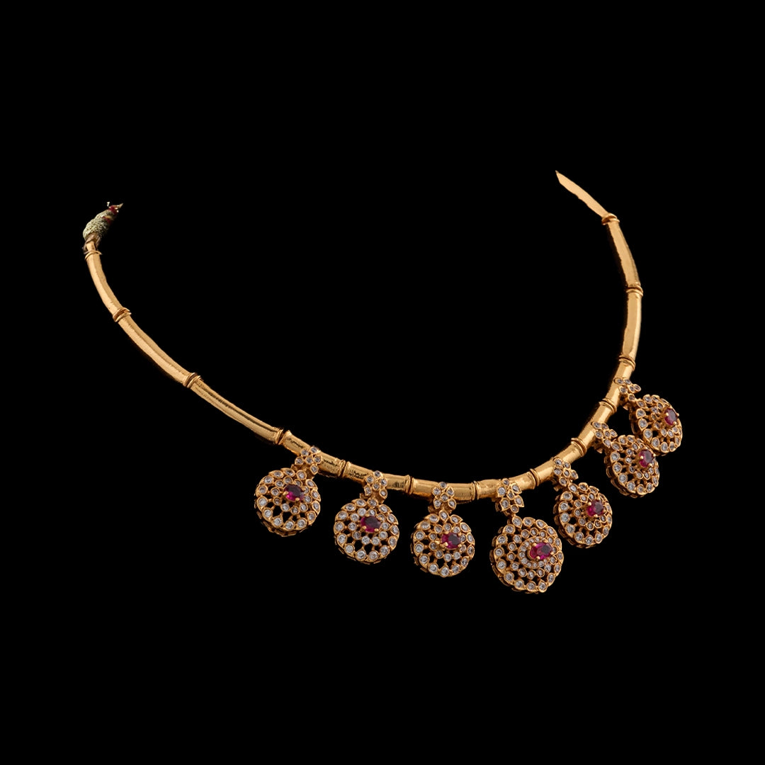 RUBY BLOOM CZ NECKLACE