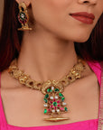 SILVER JADAU CHOKER WITH EARRINGS