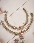 ANTIQUE RUBY AND POLKI ANKLET