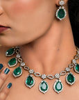 GREEN CRYSTALS VICTORIAN SET