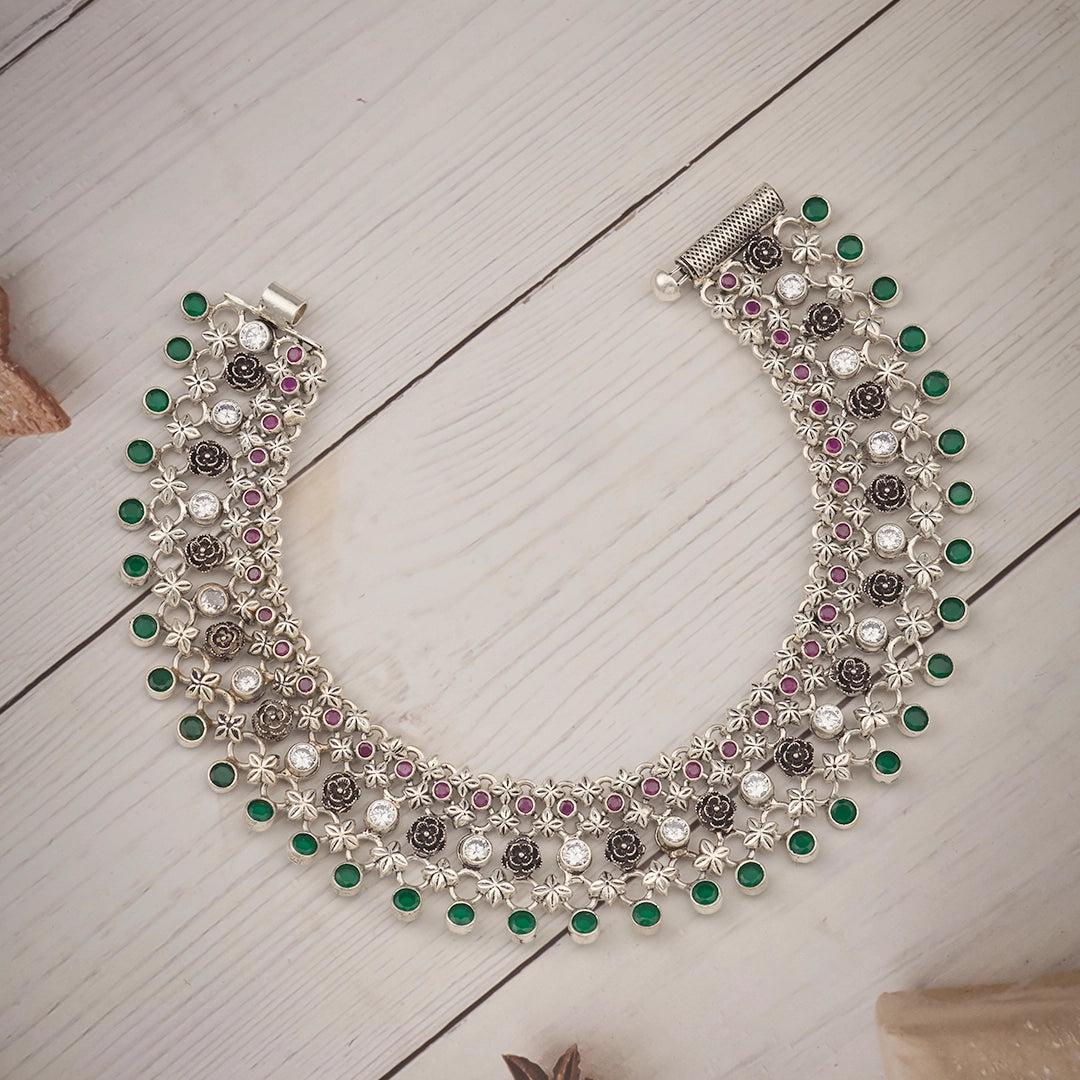 EMERALD ROSE ANTIQUE ANKLET