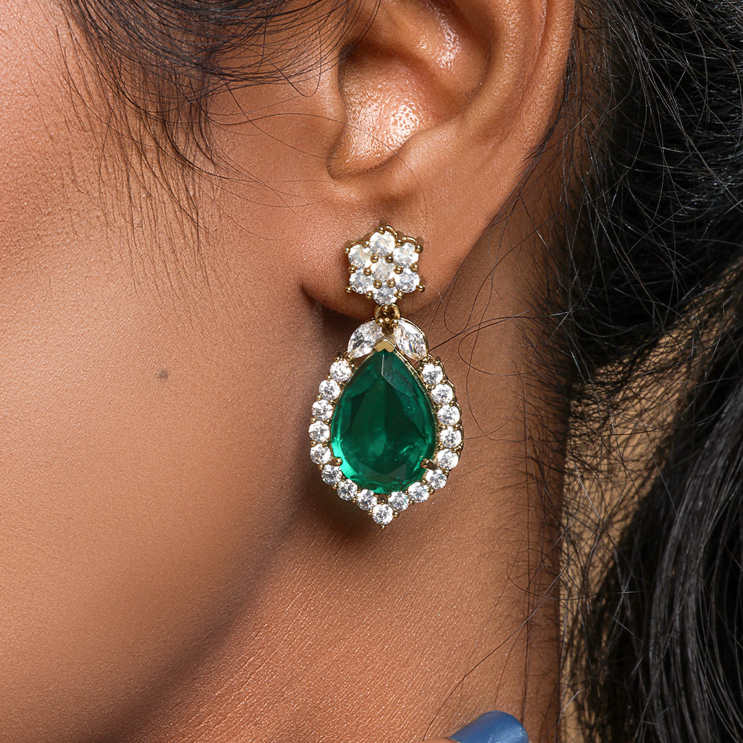 GREEN CRYSTALS VICTORIAN SET