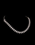 SILVER ZIRCON SHORT NECKLACE WITH EARRINGS