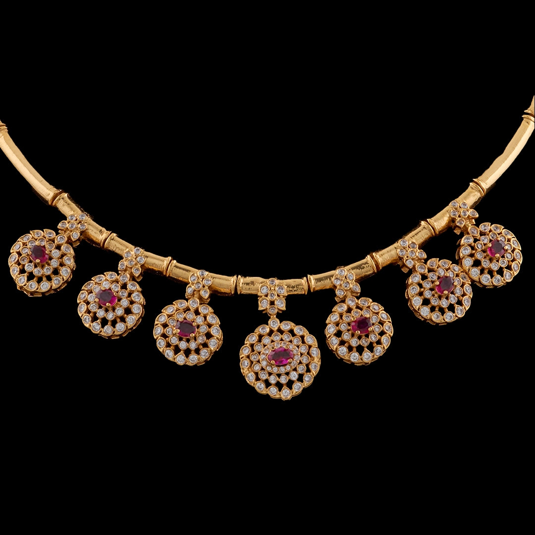 RUBY BLOOM CZ NECKLACE