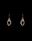 SILVER ROSE GOLD OVAL EARRINGS WITH NECK CHAIN