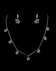 SILVER SPRING OF HEART EARRING WITH NECKCHAIN