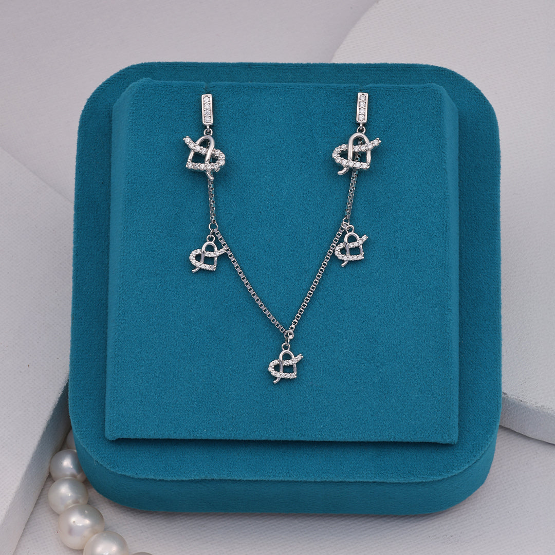 SPRING OF HEART EARRING WITH NECKCHAIN