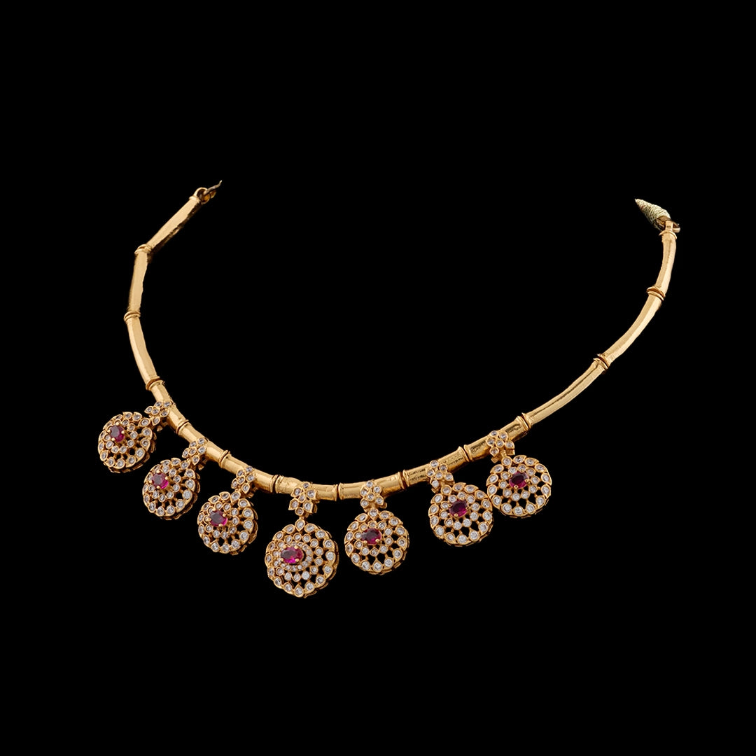 RUBY BLOOM CZ NECKLACE