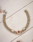 ANTIQUE RUBY AND POLKI ANKLET