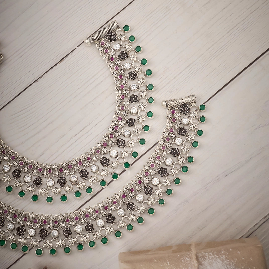 EMERALD ROSE ANTIQUE ANKLET