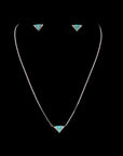 SILVER TRIANGLE ERA EARRINGS WITH NECK CHAIN