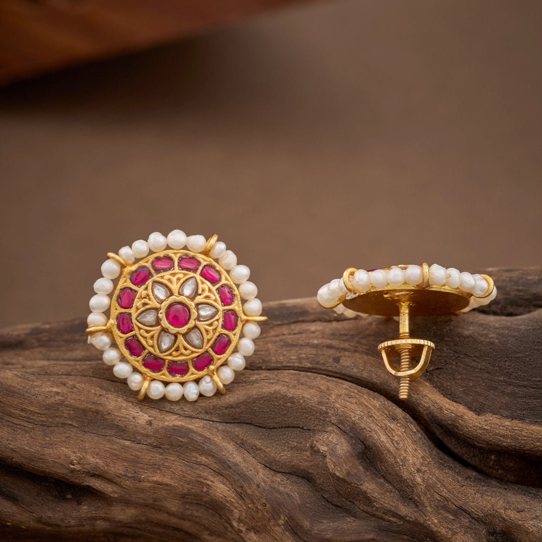 RUBY PEARL BLOSSOM STUDS