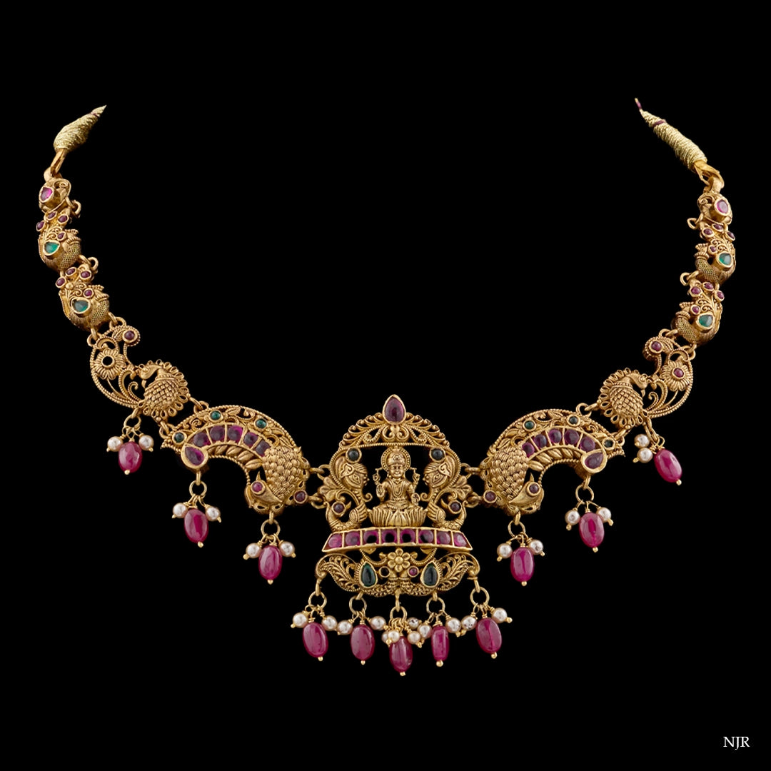 RAJ LAKSHMI RUBY EMERALD NECKLACE