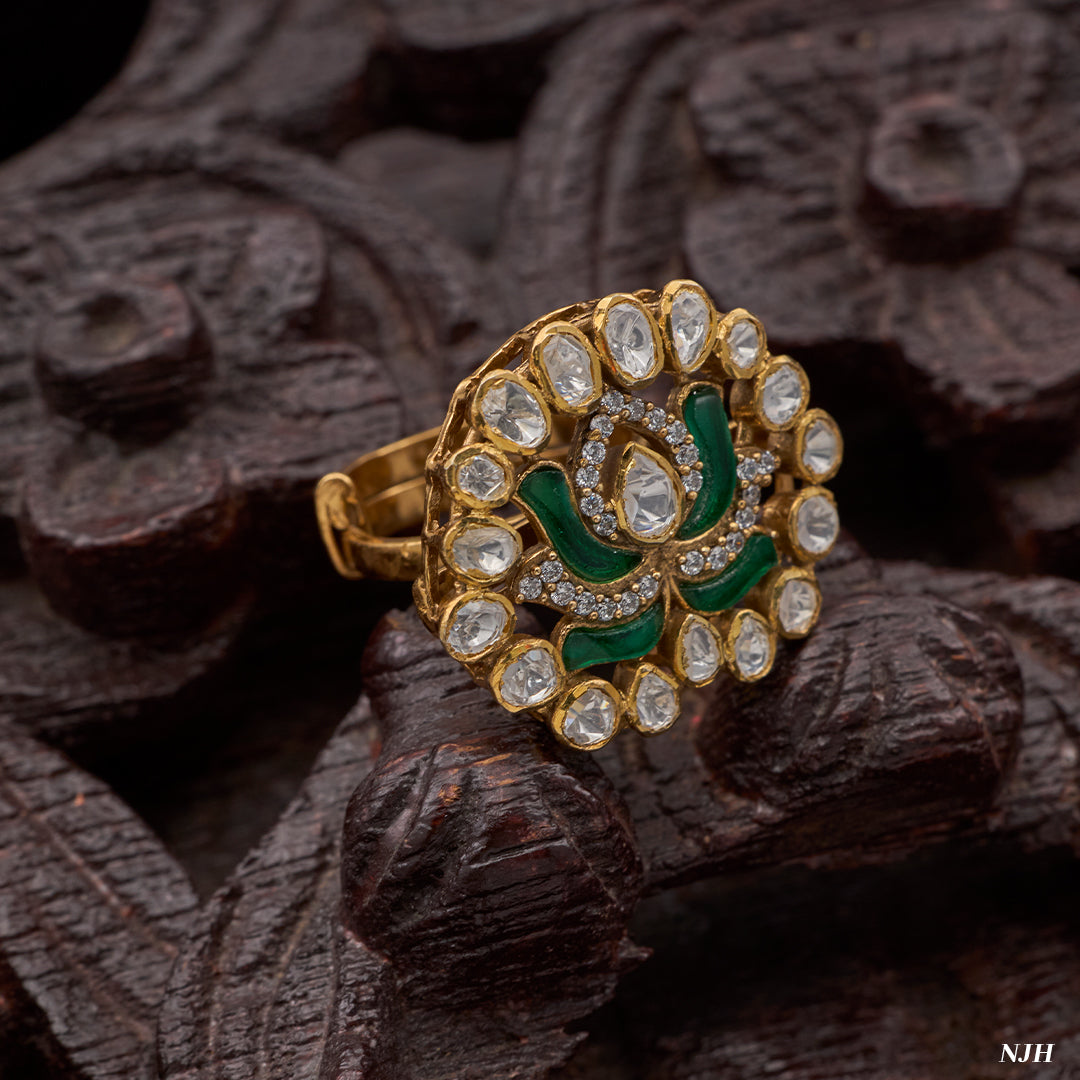 POLKI LOTUS RING