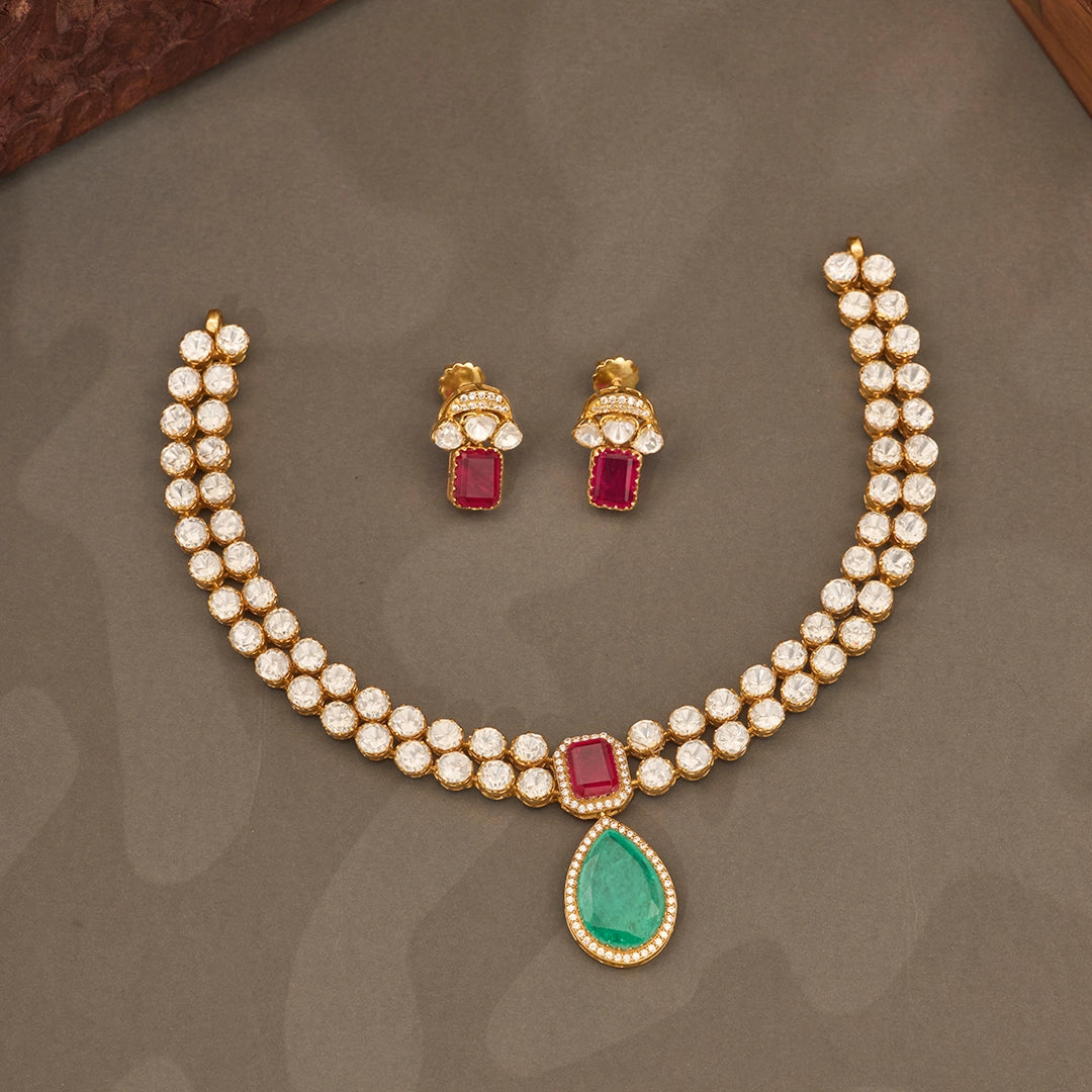 RUBY EMERALD GRANDEUR NECKLACE SET