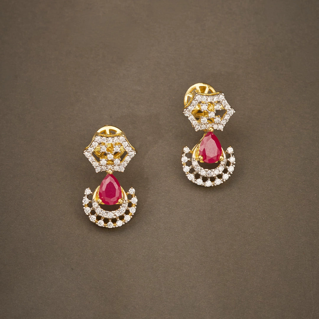 RUBY TEARDROP BRIDAL NECKLACE SET