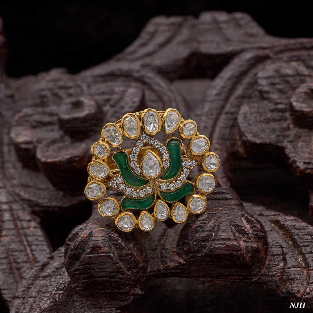 POLKI LOTUS RING