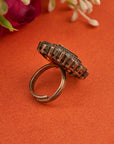 ROYAL TEARDROP POLKI KUNDAN RING