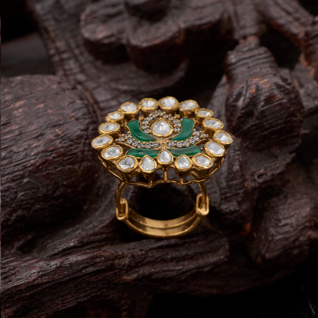 POLKI LOTUS RING
