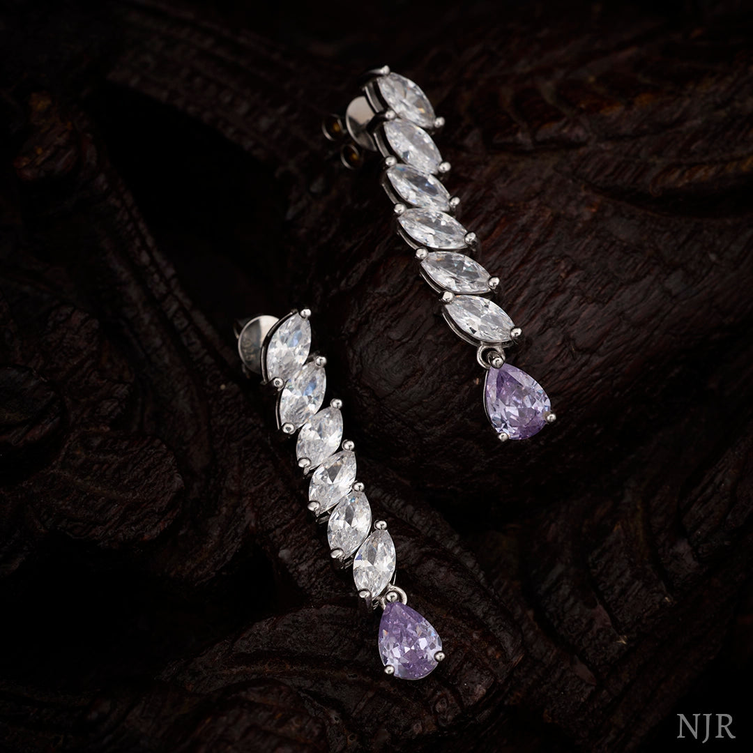 LAVENDER TEARDROP EARRINGS